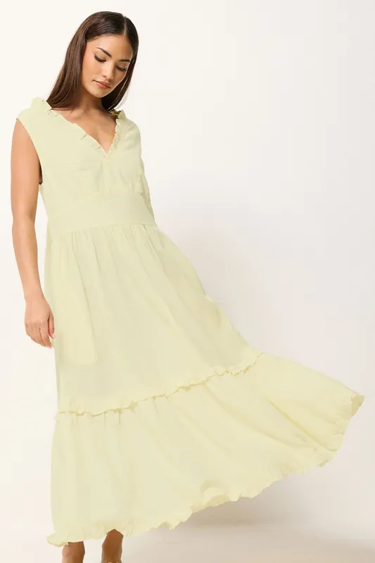 Petite Ruffle Tie Back Maxi Dress - PixieGirl