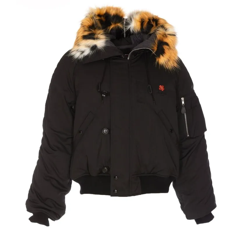 Plain Black Bomber Jacket - Kenzo