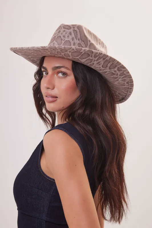 Snake Print Cowboy Hat - My Accessories London