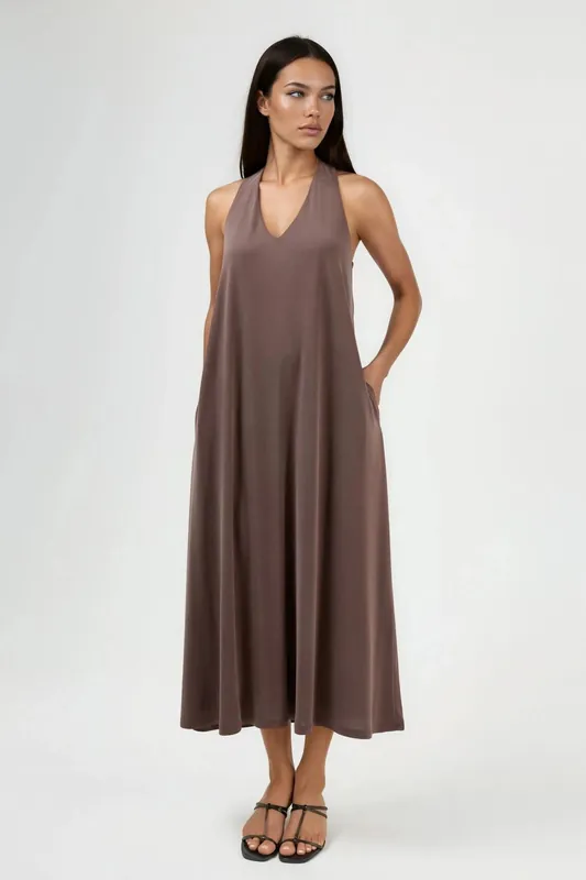 Halter Neck Modal Dress - Busem