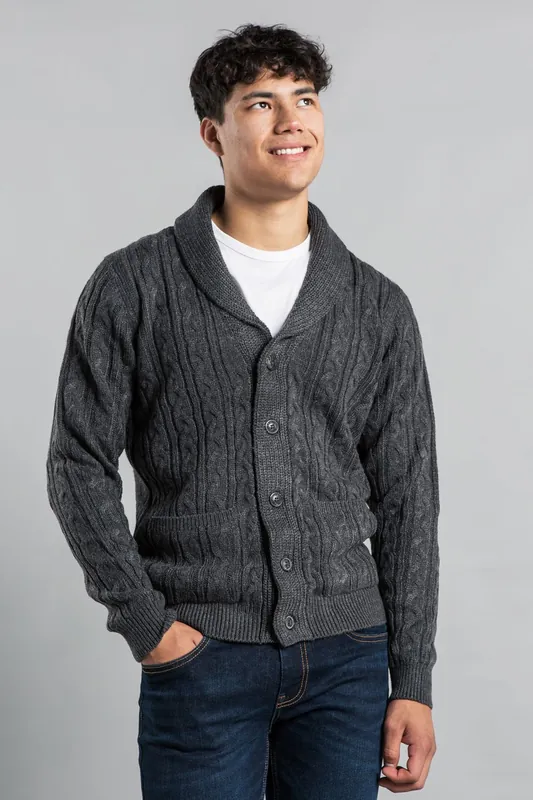 Shawl Neck Cable Knit Cardigan - Tokyo Laundry