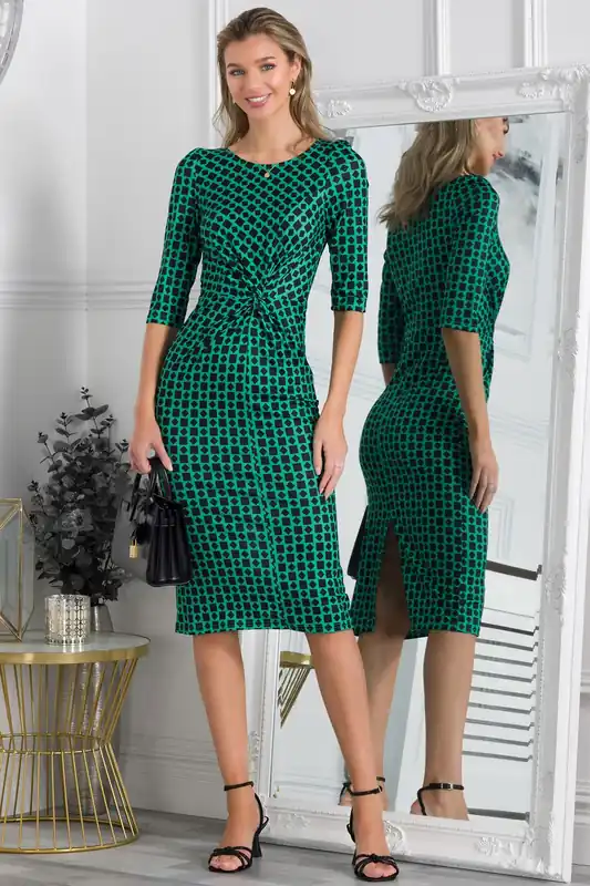 Qyara Jersey Twist Bodycon Midi Dress - Jolie Moi
