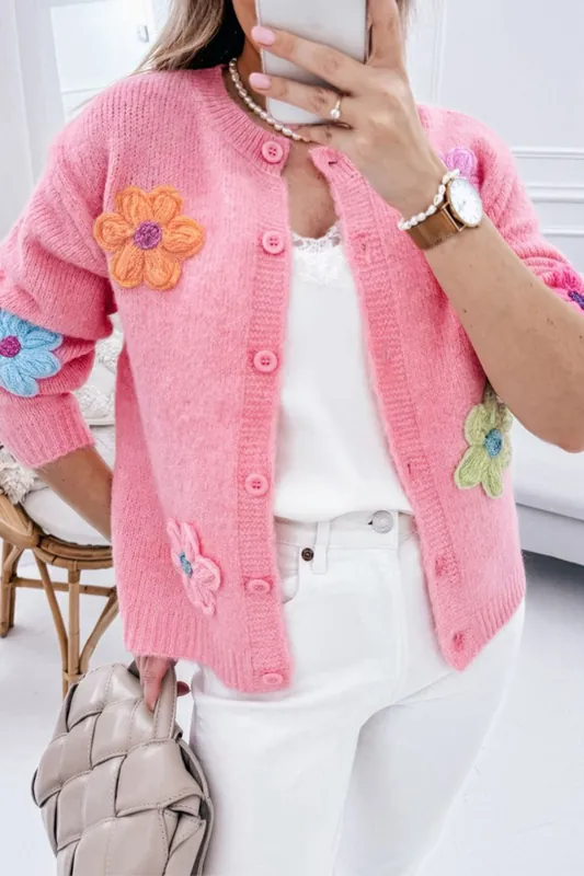 Floral Embroidered Knit Cardigan - Everyday The Label
