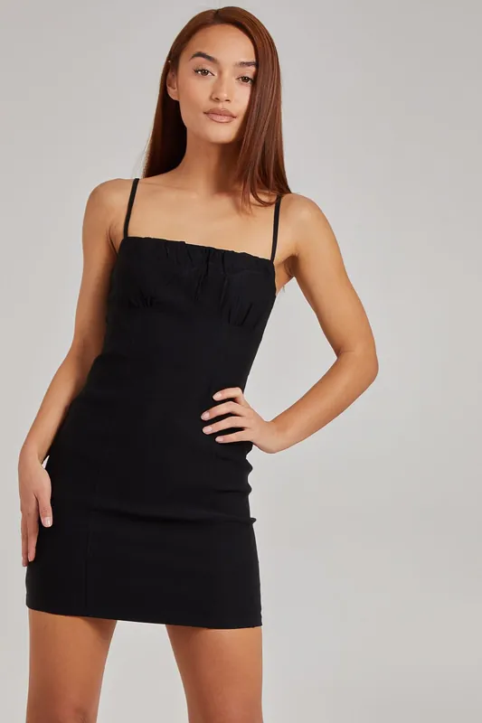 Gathered Bengaline Bodycon Dress - Pink Vanilla