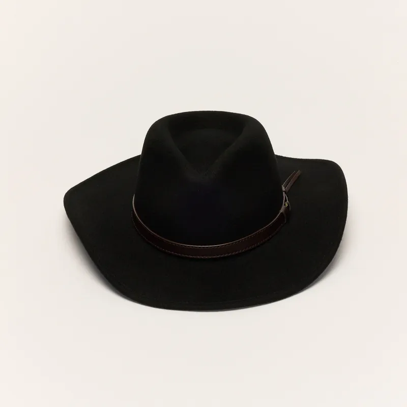 Wool Cowboy Hat With Slim Leather Band - Liquorish