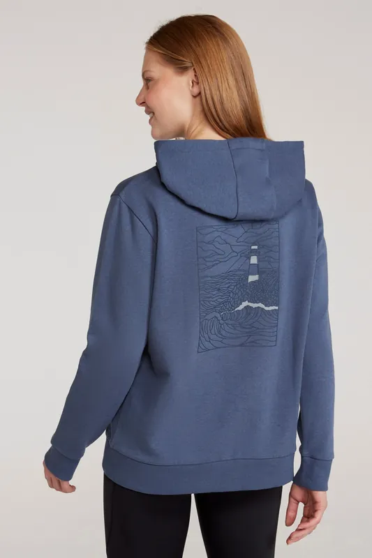Printed Lighthouse Kangaroo Pocket Elasticated Hem Regular Fit Hoodie - Mountain Warehouse