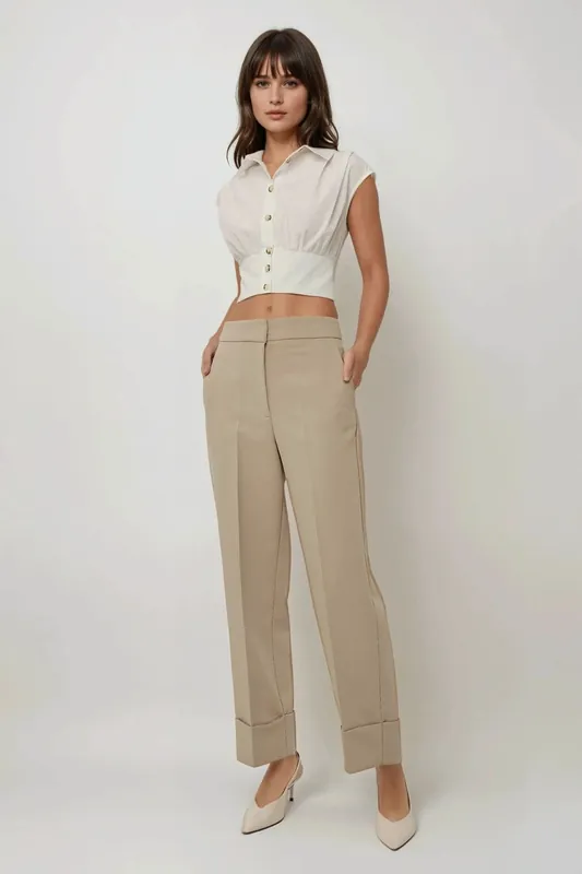 Exclusive Tailored Double Hem Carrot Pants - Hiccup