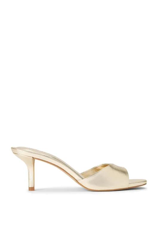 Kendrix Gold' Leather Heels - STEVE MADDEN