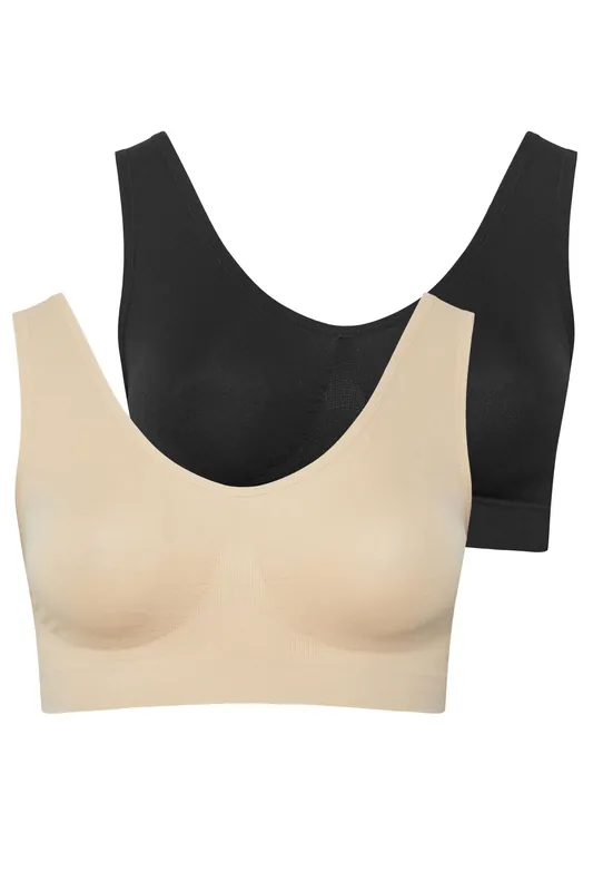 2 Pack Seamless Non-Padded Non-Wired Bras