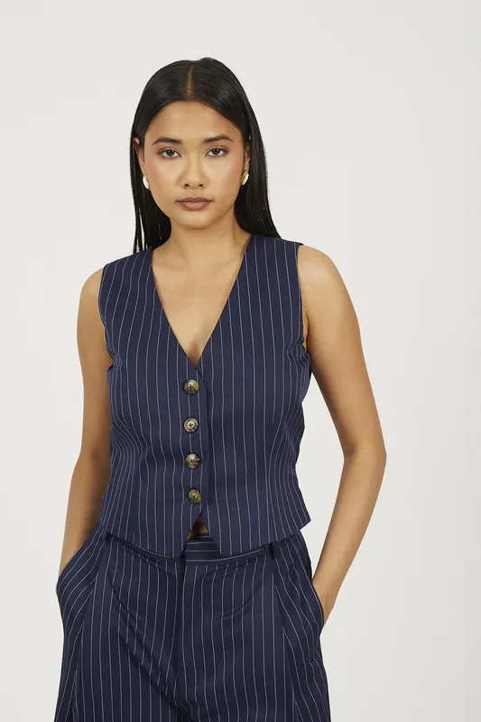 Tailored Pinstripe Waistcoat - Brave Soul