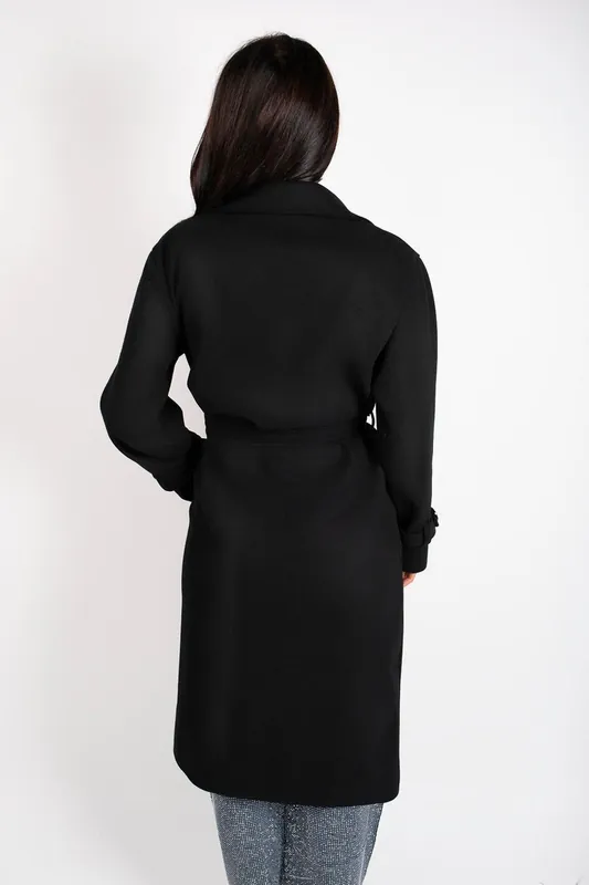 Avlina Double Breasted Belted Longline Coat - IKRUSH