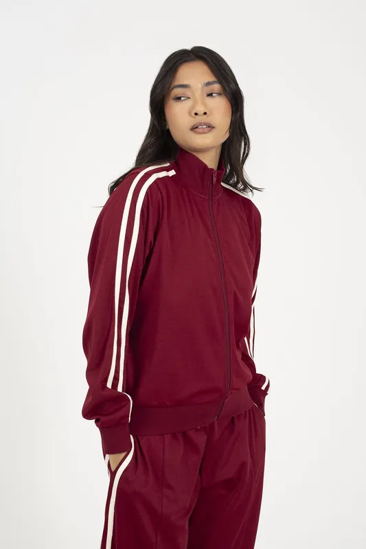 Side Stripe Zip Through Sweatshirt - Brave Soul