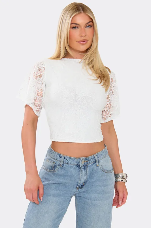 Short Sleeve Lace Top - EGO