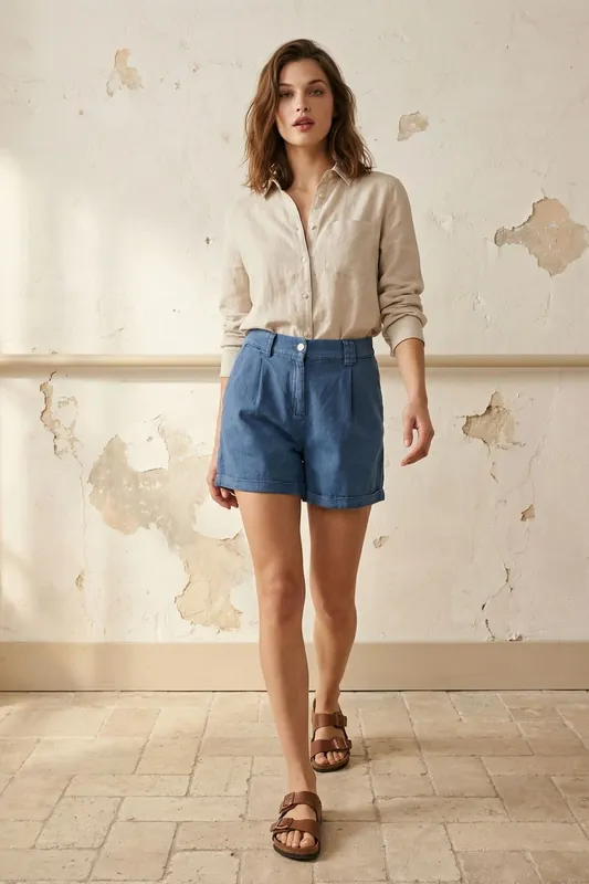 High Waist Wide Leg Tailored Shorts - MyFashion