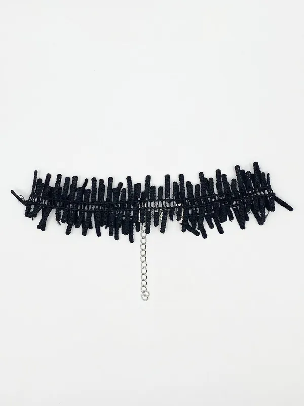 Corded Zig Zag Ladder Effect Choker - SVNX