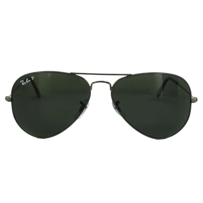 Aviator Gunmetal Green Polarized Aviator 3025 Sunglasses - Ray-Ban