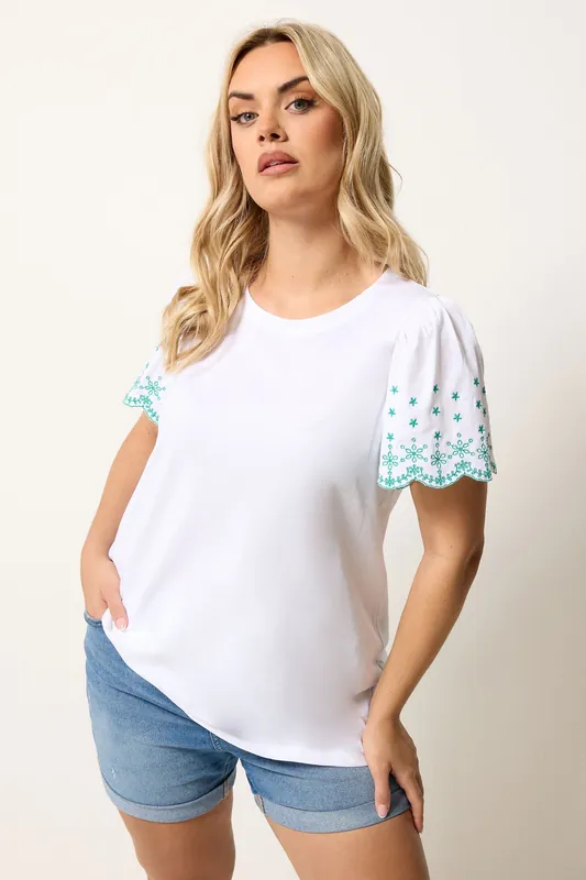 Embroidered Sleeve T-Shirt