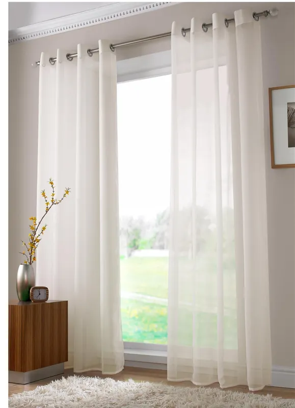 Voile Ring Top Curtain Panel Pair - Luxury Living