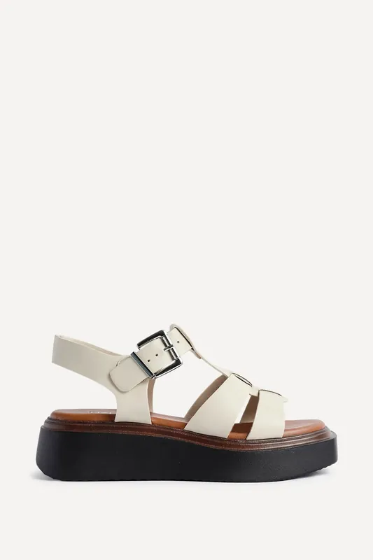 Subtract Nude Gladiator Flatform Sandals - Linzi