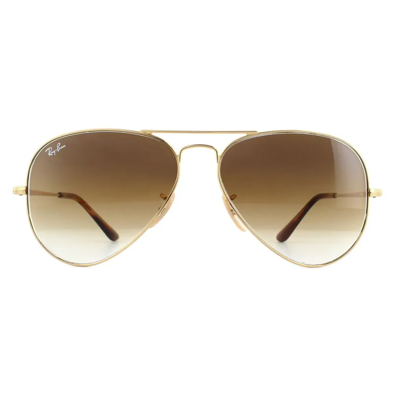 Aviator Gold Brown Gradient Sunglasses - Ray-Ban