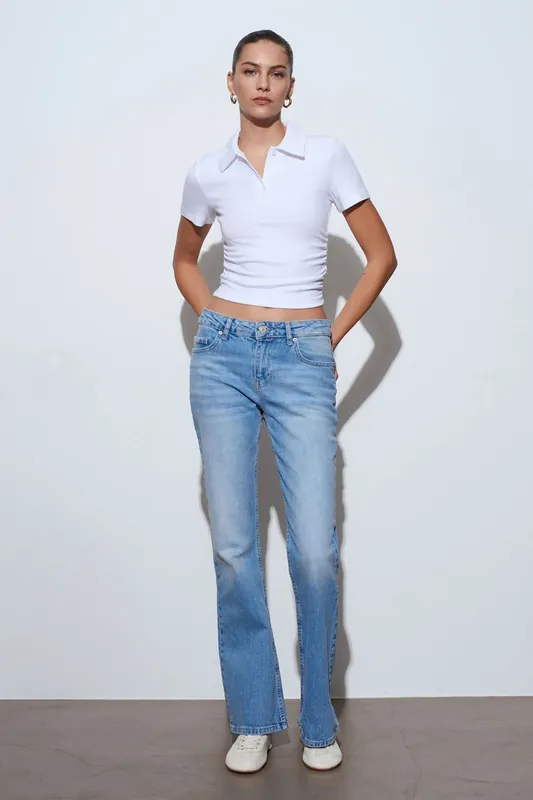 Low-waist Bootcut Denim Jeans