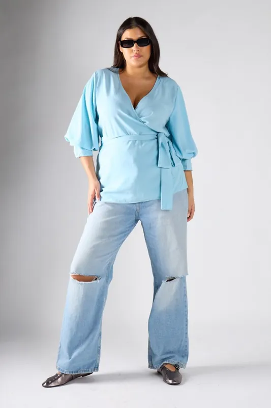 Wrap Blouse With Tie Waist - Shnoo