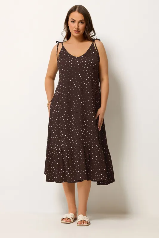 Polka Dot Tiered Midi Dress - Yours