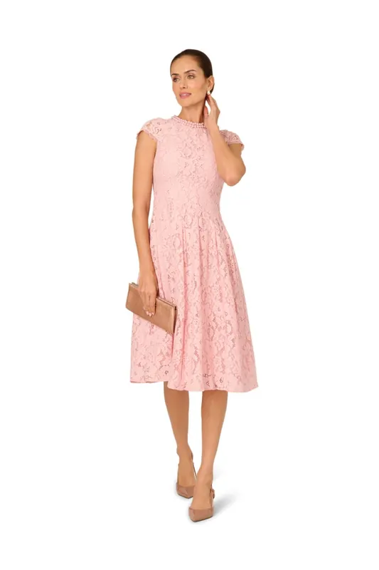 Embellished Lace Midi Dress - Adrianna Papell