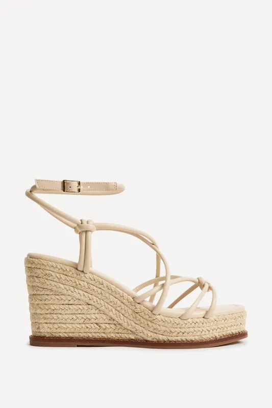 Gazed Nude Wedge Sandals - Linzi