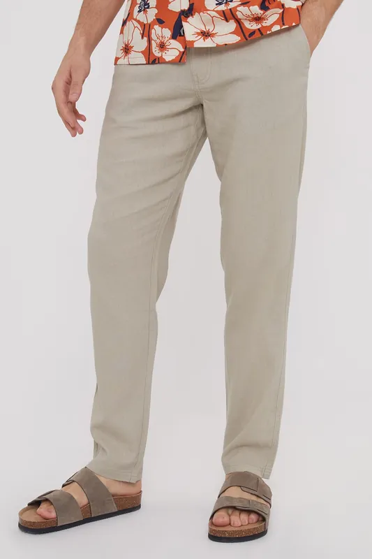 Annual' Linen Blend Casual Trousers - Threadbare