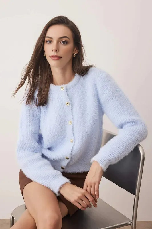 Beard Yarn Soft Knit Cardigan - WOVCOR