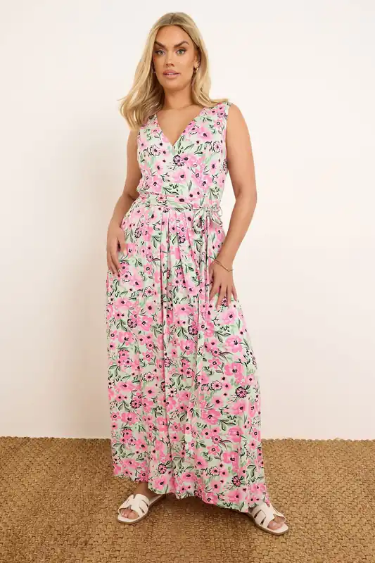 Floral Print Wrap Maxi Dress - Yours