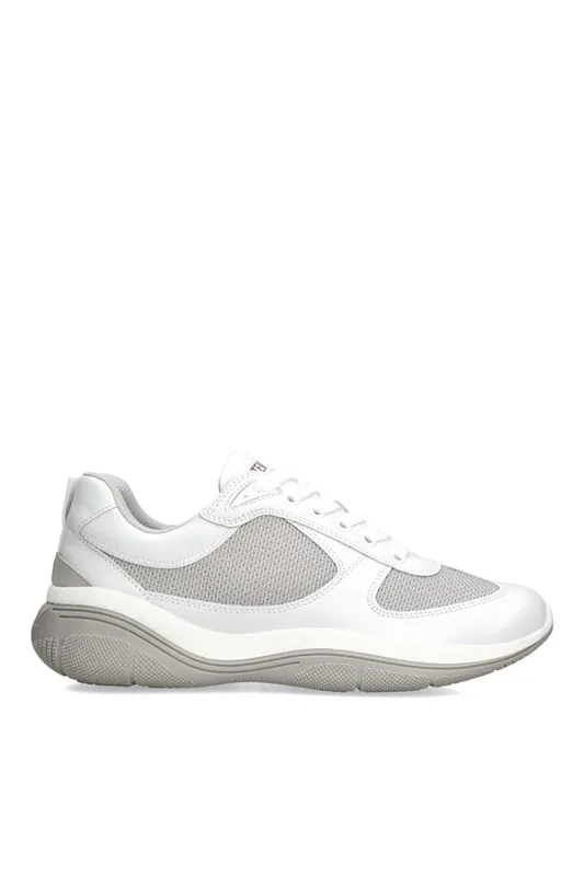 Prevale Grey' Leather Trainers - STEVE MADDEN