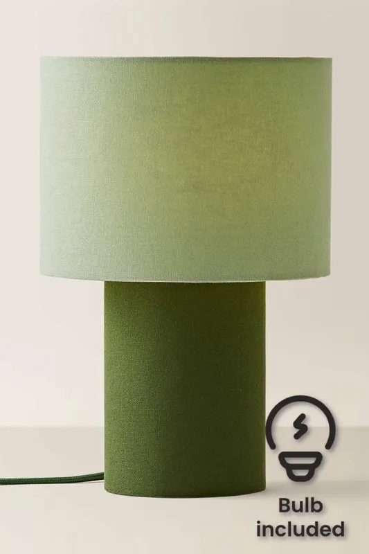 Bobby Colour Clash Duo Fabric Table Lamp with LED Bulb - ValueLights