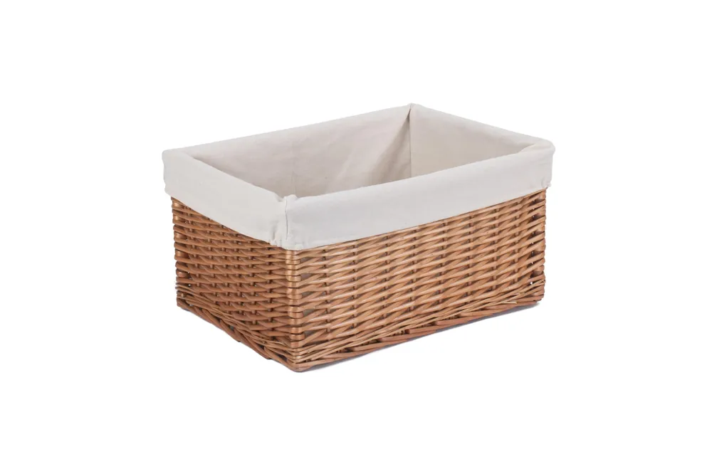 Wicker Lined Double Steamed Storage Basket - Red Hamper
