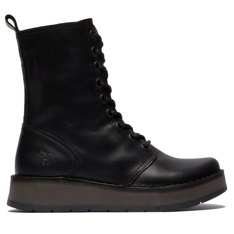 Wedge Heel Lace Up Leather Ankle Boots - TruClothing