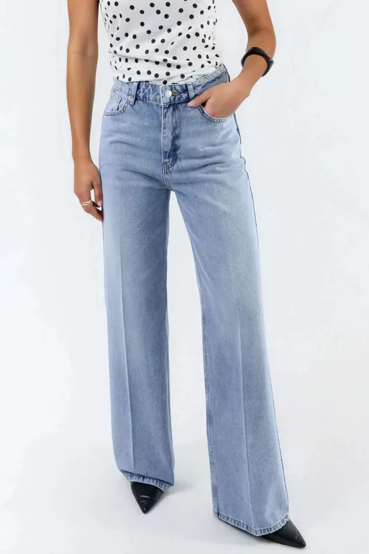Wide Leg Raw Denim Jeans - Hiccup