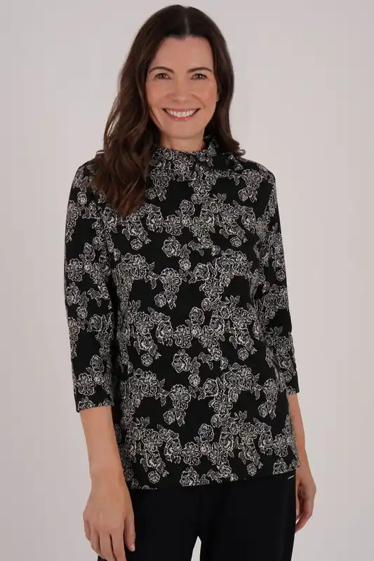 Mono Floral Jacquard Top - Tigi