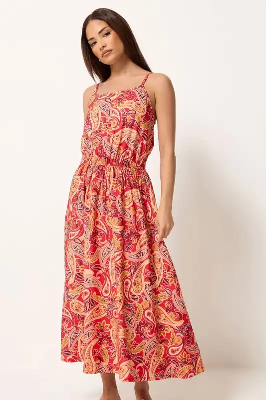 Petite Paisley Midi Dress - PixieGirl
