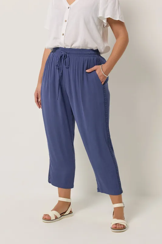 Textured Crop Trousers - Yours