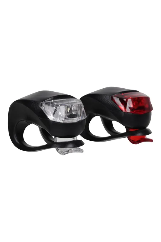 2 Pack Durable Lightweight Flexible Splashproof Bright LED Bike Light - Mountain Warehouse