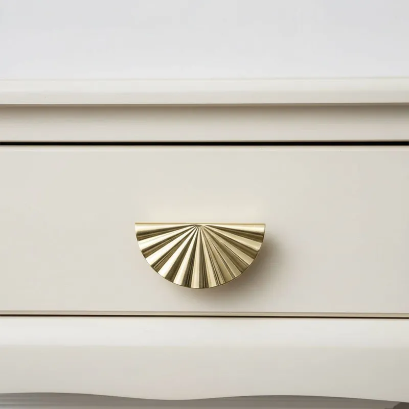 Metal Gold Scalloped Fan Drawer Handles - Melody Maison