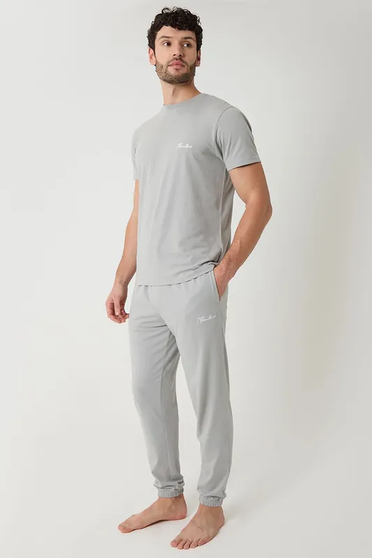 Cotton Blend Script Logo Lounge Set - Threadbare