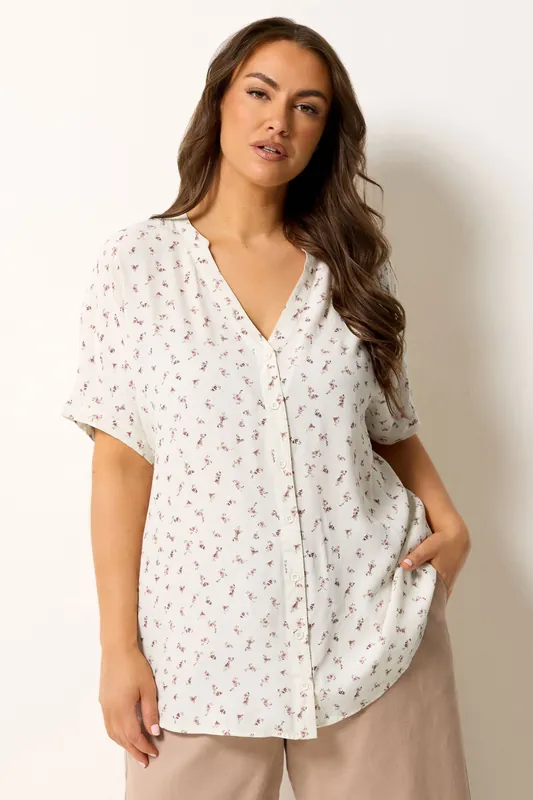 Ditsy Floral Dobby Blouse - Yours
