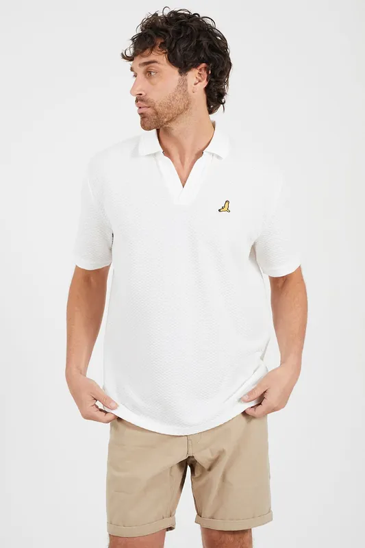 Embroidered V-Neck Polo Shirt
