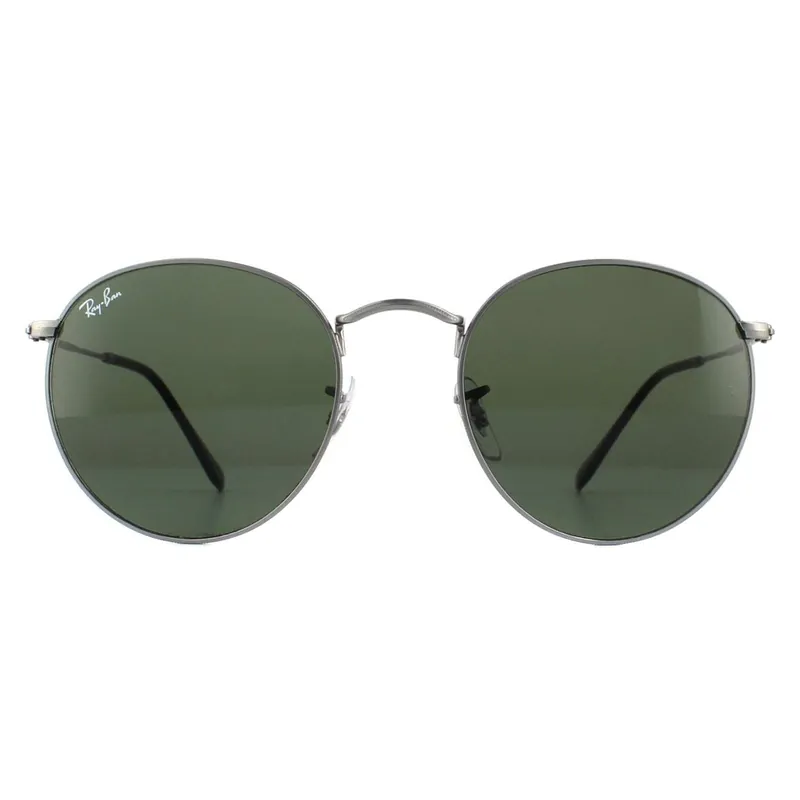 Round Gunmetal Green Sunglasses - Ray-Ban