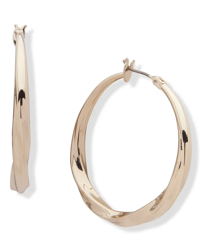 Twist Hoop Earrings - Gold