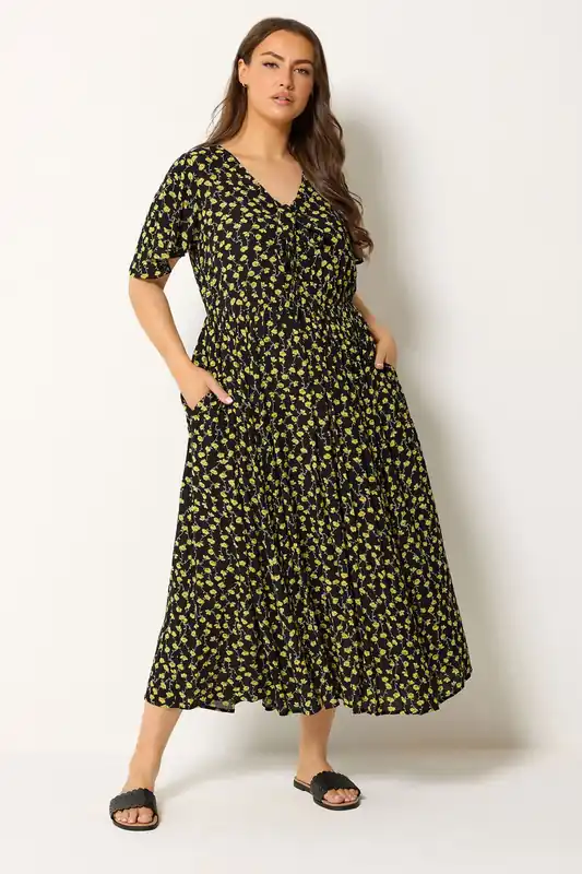 Floral Crinkle Maxi Dress - Yours