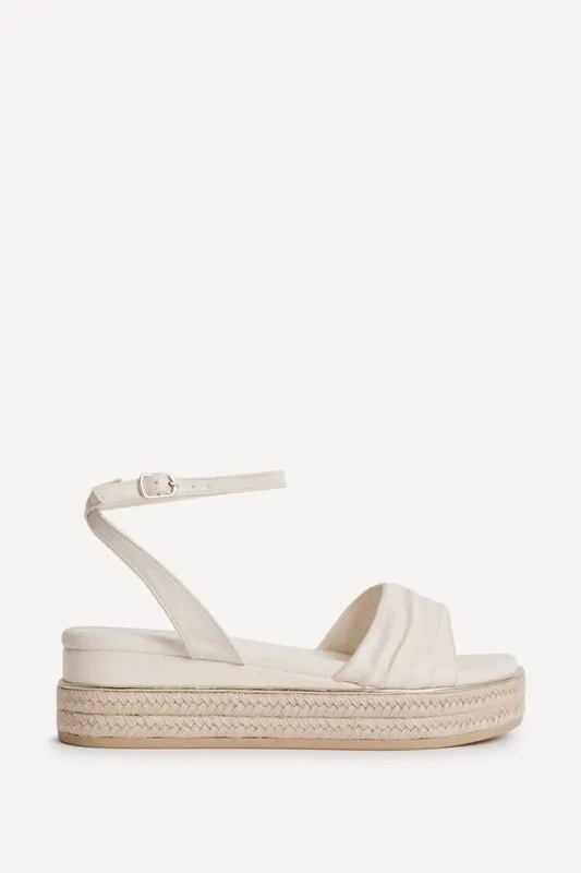 Dazed Ivory Faux Leather Flatform Sandals - Linzi