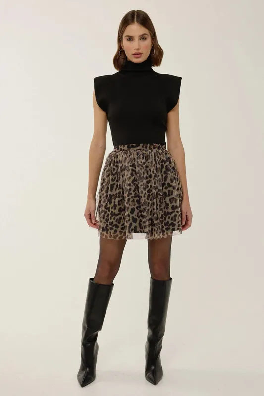 High Waist Mini Leopard Pattern Skirt - Hiccup